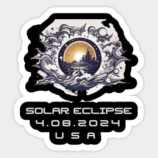 solar eclipse 2024 USA Sticker